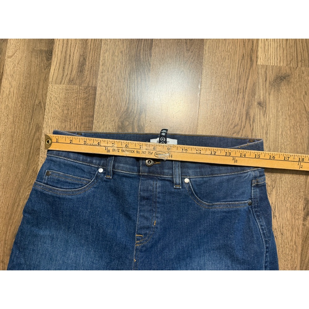 Spanx Wide Leg Jeans Womens Size L Blue Denim High Rise Pull On Excellent - Picture 9 of 13
